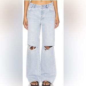 Revolve Rolla’s Kate Baggy Jeans vintage blue wide leg denim size 25